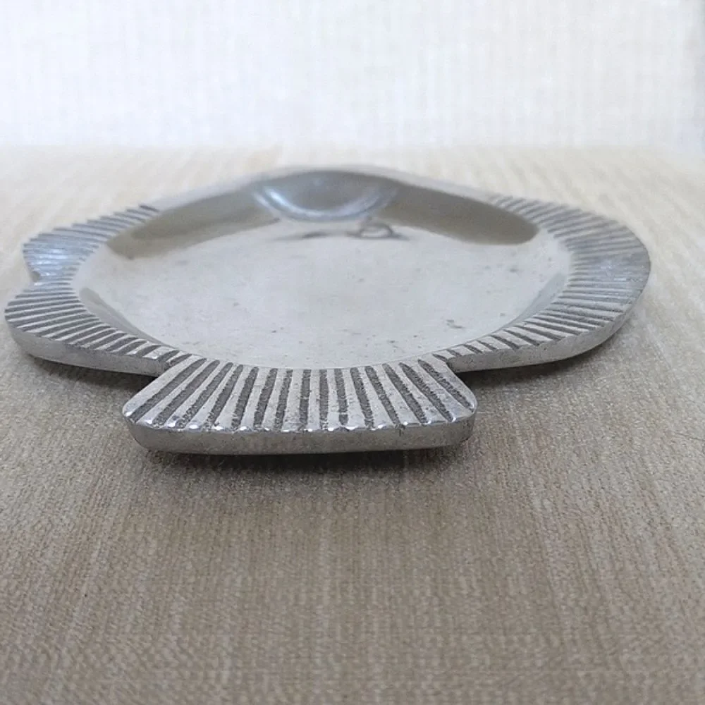 Fish Shaped Tray Dish Silver Metal